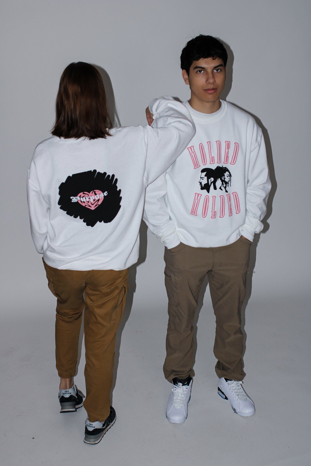 Unisex White MOLDED Crewneck Sweatshirt